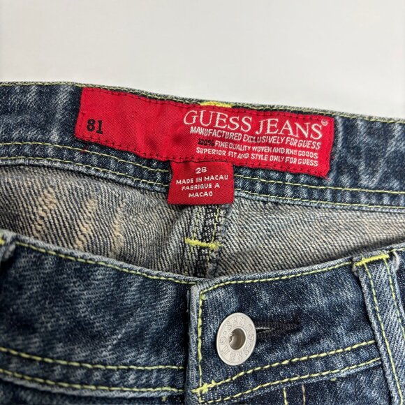 Guess Bootcut Patches Women's size 28 Dark Wash Blue Denim jeans - Picture 2 of 4